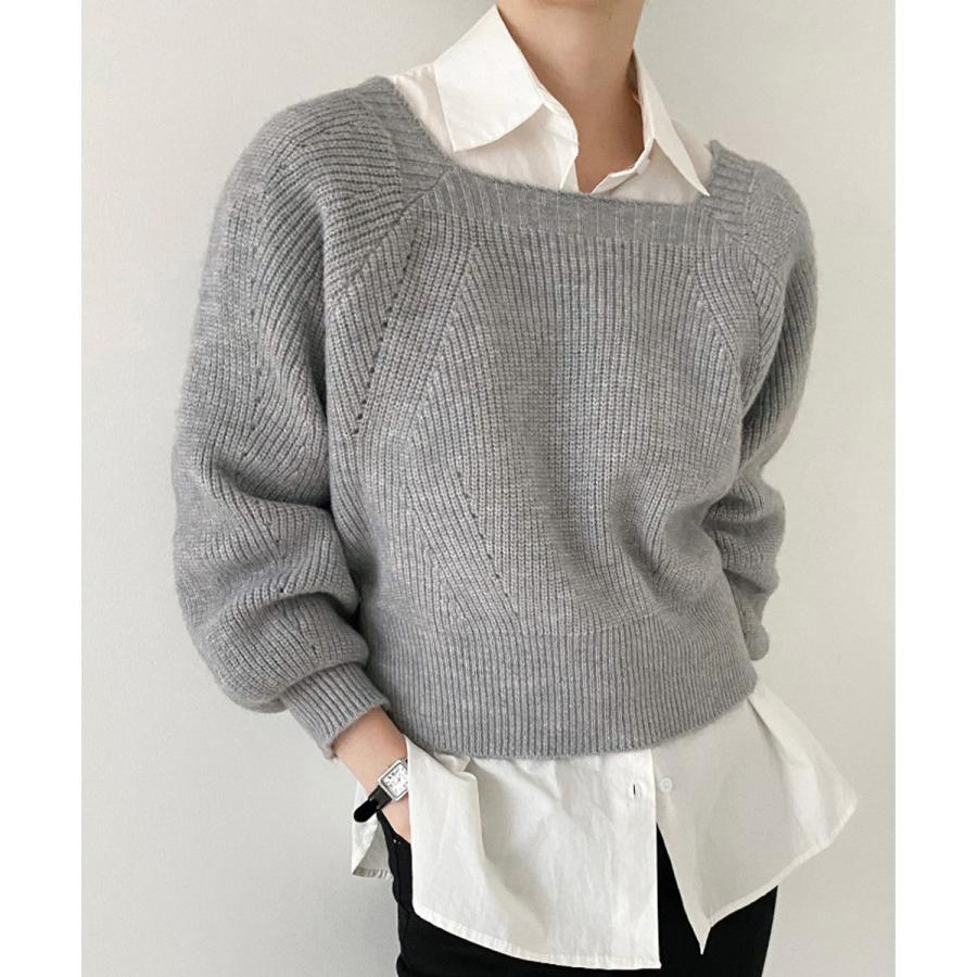 ニットトップス レディース 無地