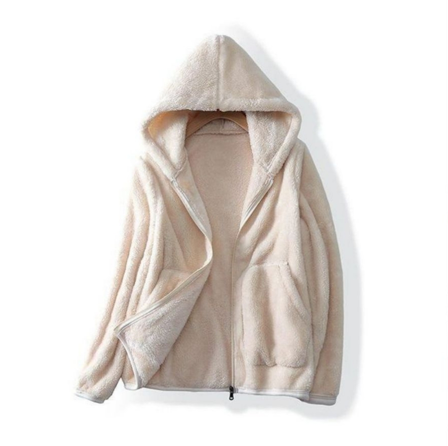 ボア パーカー ジャケット レディース フリース ブルゾン アウター カーディガン トップス 厚手 秋冬 ジップアップ フード付き もこもこ 大きいサイズ 可愛い