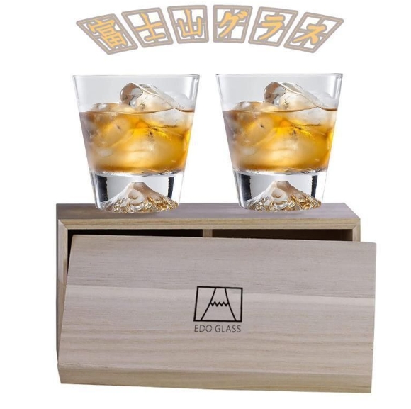 ウイスキー グラス 富士山グラス 270ml 2個セット ロックグラス アルコールグラス ペアグラス おしゃれ お土産 結婚祝い プレゼント