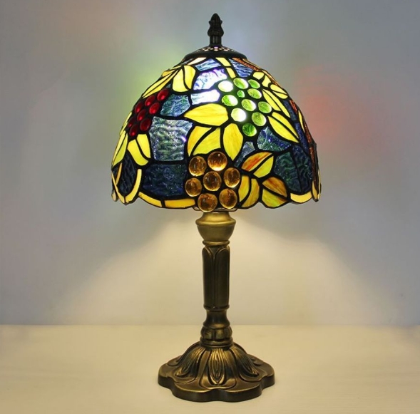 LEDテーブルランプ ステンドグラス 照明クラシック ヨーロッパ 手作り