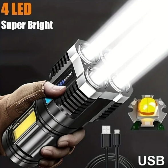 懐中電灯 LED 防災 防災グッズ 強力 USB充電式 ハンディライト 明るい 災害 非常用 超高輝度 軽量 キャンプ スリム 災害用品 釣り 屋外 ランタン 黒 ブラック